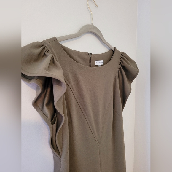 Calvin Klein Olive Green Wide-Leg Jumpsuit Women's Size 8 - Picture 3 of 15